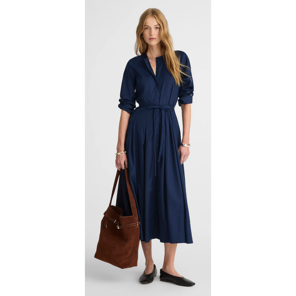 Madewell | NWT Tie-Waist Midi Shirtdress Midnight Navy | Sz 10